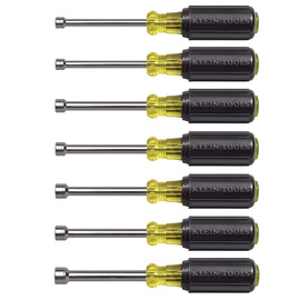 Klein Tools 6 3/4" Silver/Yellow/Black Steel Cushion-Grip Nut Driver Set