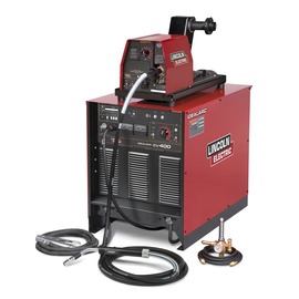 Lincoln Electric® Idealarc® CV400/LF72 Ready-Pak® MIG Welder, 230/460 Volt, With Power Source, LF-72 Wire Feeder And Magnum® PPO 350 MIG Gun With 15' Leads, 10' Power Cable, Work Clamp, Flowmeter Regulator And Gas Hose