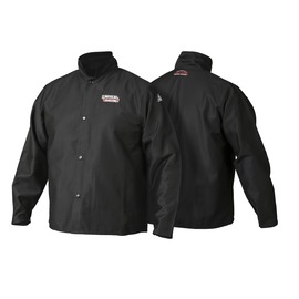 Lincoln Electric® Medium Black FR Cotton Traditional Flame Retardant Jacket With Snap Sleeves