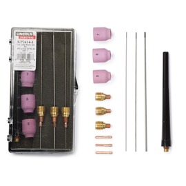 Lincoln Electric® Gas Lens Parts Kit For PTA-9 And PTW-20 Torch Includes Collets, Collet Bodies, Back Cap, Alumina Nozzles And Tungsten Electrode