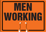 Accuform Signs® 10" X 14" Black/Orange Plastic Cone Top Sign "MEN WORKING"