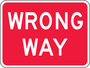 Accuform Signs® 18" X 24" White/Red Engineer Grade Reflective Aluminum Parking And Traffic Sign "WRONG WAY"