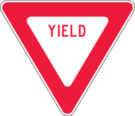 Accuform Signs® 24" X 24" White/Red Engineer Grade Reflective Aluminum Parking And Traffic Sign "YIELD"