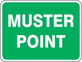 Accuform Signs® 18" X 24" White/Green Engineer Grade Reflective Aluminum Safety Sign "MUSTER POINT"