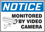 Accuform Signs® 10" X 14" White/Blue/Black Aluminum Safety Sign "NOTICE MONITORED BY VIDEO CAMERA"