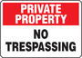 Accuform Signs® 10" X 14" White/Red/Black Aluminum Safety Sign "PRIVATE PROPERTY NO TRESPASSING"