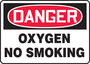 Accuform Signs® 7" X 10" Red/Black/White Adhesive Vinyl Safety Sign "DANGER OXYGEN NO SMOKING"
