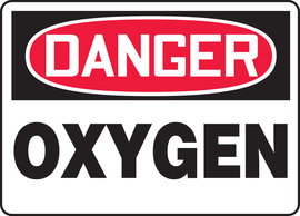 Accuform Signs® 7" X 10" Black/Red/White Plastic Safety Sign "DANGER OXYGEN"