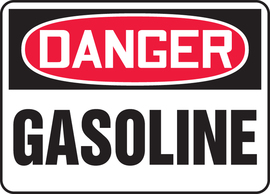 Accuform Signs® 7" X 10" Red/White/Black Plastic Safety Sign "DANGER GASOLINE"