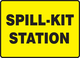 Accuform Signs® 7" X 10" Black/Yellow Plastic Safety Sign "SPILL-KIT STATION"
