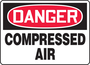 Accuform Signs® 10" X 14" Red/Black/White Adhesive Vinyl Safety Sign "DANGER COMPRESSED AIR"