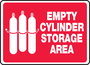 Accuform Signs® 10" X 14" Red/White Adhesive Vinyl Safety Sign "EMPTY CYLINDER STORAGE AREA"