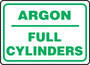 Accuform Signs® 7" X 10" Green/White Aluminum Safety Sign "ARGON FULL CYLINDERS"