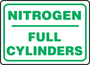 Accuform Signs® 10" X 14" White/Green Dura-Plastic Safety Sign "NITROGEN FULL CYLINDERS"