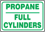 Accuform Signs® 10" X 14" Green/White Aluminum Safety Sign "PROPANE FULL CYLINDERS"