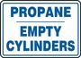 Accuform Signs® 10" X 14" Blue/White Aluminum Safety Sign "PROPANE EMPTY CYLINDERS"