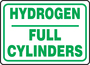 Accuform Signs® 10" X 14" Green/White Aluminum Safety Sign "HYDROGEN FULL CYLINDERS"