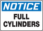 Accuform Signs® 10" X 14" White/Blue/Black Plastic Safety Sign "NOTICE FULL CYLINDERS"