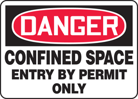 Accuform Signs® 7" X 10" Red/Black/White Plastic Safety Sign "DANGER CONFINED SPACE ENTRY BY PERMIT ONLY"