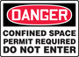 Accuform Signs® 10" X 14" Black/Red/White Plastic Safety Sign "DANGER CONFINED SPACE PERMIT REQUIRED DO NOT ENTER"