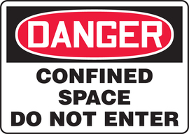 Accuform Signs® 10" X 14" White/Red/Black Plastic Safety Sign "DANGER CONFINED SPACE DO NOT ENTER"