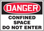 Accuform Signs® 10" X 14" Red/Black/White Aluminum Safety Sign "DANGER CONFINED SPACE DO NOT ENTER"