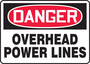 Accuform Signs® 10" X 14" Red/Black/White Plastic Safety Sign "DANGER OVERHEAD POWER LINES"