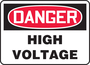 Accuform Signs® 10" X 14" Red/Black/White Plastic Safety Sign "DANGER HIGH VOLTAGE"