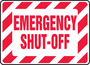 Accuform Signs® 10" X 14" Red/White Aluminum Safety Sign "EMERGENCY SHUT-OFF"