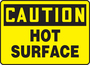 Accuform Signs® 7" X 10" Black/Yellow Adhesive Vinyl Safety Sign "CAUTION HOT SURFACE"