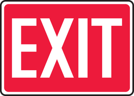 Accuform Signs® 10" X 14" White/Red Plastic Safety Sign "EXIT"