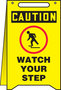 Accuform Signs® 20" X 12" Red/Black/Yellow Plastic Fold-Ups® Floor Sign "CAUTION WATCH YOUR STEP"
