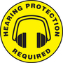 Accuform Signs® 17" Yellow/Black Adhesive Vinyl Slip-Gard™ Floor Sign "HEARING PROTECTION REQUIRED"
