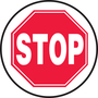 Accuform Signs® 17" White/Red Adhesive Vinyl Slip-Gard™ Floor Sign "STOP"