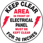 Accuform Signs® 8" Red/Black/White Adhesive Vinyl Slip-Gard™ Floor Sign "KEEP CLEAR AREA IN FRONT OF ELECTRICAL PAN"