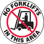 Accuform Signs® 17" Black/Red/White Adhesive Vinyl Slip-Gard™ Floor Sign "NO FORKLIFTS IN THIS AREA"