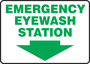 Accuform Signs® 10" X 14" Green/White Aluminum Safety Sign "EMERGENCY EYEWASH STATION"