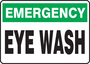 Accuform Signs® 10" X 14" White/Green/Black Aluminum Safety Sign "EMERGENCY EYE WASH"