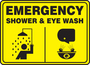 Accuform Signs® 10" X 14" Black/Yellow Plastic Safety Sign "EMERGENCY SHOWER & EYE WASH"