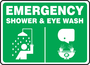 Accuform Signs® 10" X 14" Green/White Aluminum Safety Sign "EMERGENCY SHOWER & EYE WASH"