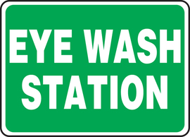 Accuform Signs® 7" X 10" White/Green Plastic Safety Sign "EYE WASH STATION"