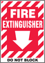 Accuform Signs® 14" X 10" Red/White/Black Aluminum Safety Sign "FIRE EXTINGUISHER DO NOT BLOCK"