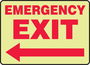 Accuform Signs® 10" X 14" Red/White Glow-in-The-Dark Plastic Safety Sign "EMERGENCY EXIT"