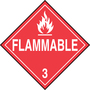 Accuform Signs® 10 3/4" X 10 3/4" Red/White Adhesive Vinyl DOT Placard "FLAMMABLE HAZARD CLASS 3 (With Graphic)"