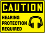 Accuform Signs® 10" X 14" Black/Yellow Plastic Safety Sign "CAUTION HEARING PROTECTION REQUIRED"