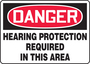 Accuform Signs® 7" X 10" Red/Black/White Plastic Safety Sign "DANGER HEARING PROTECTION REQUIRED IN THIS AREA"