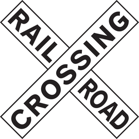 Accuform Signs® 9" X 48" X 90" Black/White Engineer Grade Reflective Aluminum Parking And Traffic Sign "RAILROAD CROSSING"