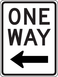 Accuform Signs® 24" X 18" Black/White Engineer Grade Reflective Aluminum Parking And Traffic Sign "ONE WAY"