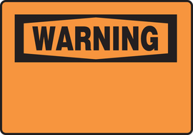 Accuform Signs® 7" X 10" Black/Orange Plastic Safety Sign "WARNING"
