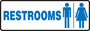 Accuform Signs® 4" X 12" Blue/White Plastic Safety Sign "RESTROOMS"